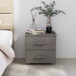 Vidaxl table de chevet hamar gris clair 40x35x445 cm bois pin massif 340407