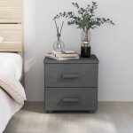 Vidaxl table de chevet hamar gris fonc 40x35x445 cm bois pin massif 340406