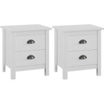 Vidaxl tables de chevet hill range 2 pcs blanc 46x35x495cm pin solide