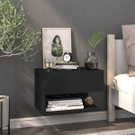 Vidaxl table de chevet murale noir 810955