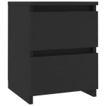 Vidaxl table de chevet 30x30x40 cm bois reconstitu� noir 2 tiroirs coulissants armoire de chevet support ...