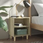 Vidaxl tables de chevet pieds en bois 2 pcs ch�ne sonoma 40x30x50 cm