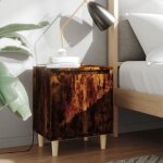 Vidaxl table de chevet avec pieds en bois chêne fumé 40x30x50 cm Vidaxl table de chevet avec pieds en bois chêne fumé 40x30x50 cm