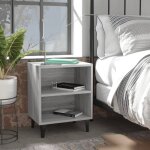 Vidaxl table de chevet avec pieds en mtal sonoma gris 40x30x50 cm 40 x 30 x 50 cm (i x p x h)