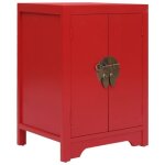 Vidaxl table de chevet rouge 38 x 28 x 52 cm bois de paulownia