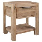 Vidaxl table de chevet avec tiroir 40x30x48 cm bois dacacia solide 245683