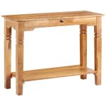 Table console - vidaxl - 100x40x76 cm - bois dacacia massif - finition laque - rustique