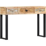Vidaxl table console 110 x 30 x 76 cm bois de manguier massif