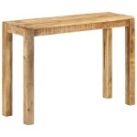 Vidaxl table console 110x35x76 cm bois de manguier brut