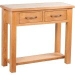 Vidaxl table console avec 2 tiroirs 83x30x73 cm bois de ch�ne massif
