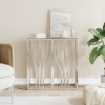 Vidaxl table console 70x30x70 cm acier inoxydable et verre 350033