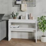 Vidaxl table console blanc 102x30x80 cm agglomr