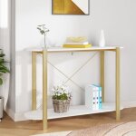 Vidaxl table console blanc 110x38x75 cm bois dingénierie 345690 Vidaxl table console blanc 110x38x75 cm bois dingénierie 345690