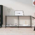 Vidaxl table console blanc 160x35x755 cm verre tremp�