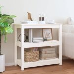 Vidaxl table console blanc 80x40x74 cm bois massif de pin 821670