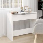 Vidaxl table console blanc 89  41  76. 5 cm acier