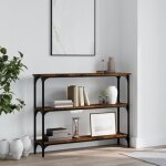 Vidaxl table console chne fum 100x225x75 cm bois dingnierie 834027