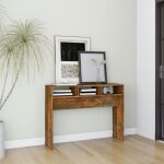 Vidaxl table console chêne fumé 105x30x80 cm bois dingénierie 815939 Vidaxl table console chêne fumé 105x30x80 cm bois dingénierie 815939