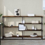 Vidaxl table console ch�ne fum� 160x32x95 cm bois ding�nierie 833957
