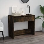 812999 vidaxl table console chne fum 89x41x765 cm acier