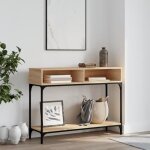 Vidaxl table console chne sonoma 100x305x75 cm bois dingnierie 833389