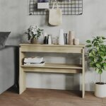 Vidaxl table console ch�ne sonoma 102x30x80 cm agglom�r� 808326