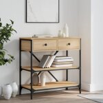 Vidaxl table console chne sonoma 75x345x75 cm bois dingnierie 833409