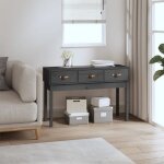 Vidaxl table console gris 114x40x75 cm bois massif de pin 821756