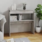 Vidaxl table console gris bton 80x30x80 cm agglomr
