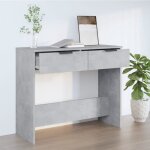 Vidaxl table console gris bton 90x36x75 cm bois dingnierie 811335
