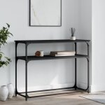 Vidaxl table console noir 100x355x75 cm bois dingénierie 834065 Vidaxl table console noir 100x355x75 cm bois dingénierie 834065