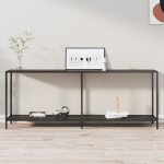 Vidaxl table console noir 200x35x755 cm verre tremp