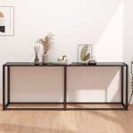 Table console - vidaxl - 331687 - verre tremp� - noir - 200x35x755 cm