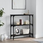 Vidaxl table console noir 75x225x75 cm bois ding�nierie 834030