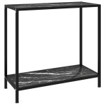 Vidaxl table console noir 80x35x75 cm verre tremp� 322834