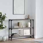 Vidaxl table console sonoma gris 100x225x75 cm bois dingnierie 834028