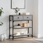 Vidaxl table console sonoma gris 725x25x75 cm bois ding�nierie 834188