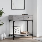Vidaxl table console sonoma gris 75x345x75 cm bois ding�nierie 833401