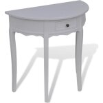 Vidaxl table console avec tiroir demi - ronde blanc