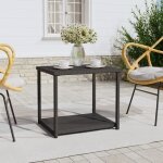 Vidaxl table dappoint noir 55x45x49 cm rsine tresse 319404