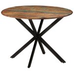 Vidaxl table � d�ner �110x78 cm bois de r�cup�ration massif et acier 338455