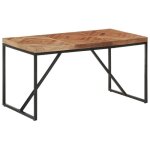 Vidaxl table � d�ner 140x70x76 cm bois massif dacacia et de manguier 323548