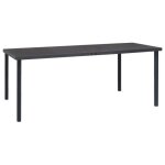 Vidaxl table  dner dextrieur anthracite 190x90x74 cm acier