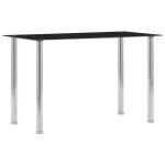 Vidaxl table � d�ner noir 120x60x75 cm verre tremp�