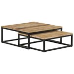 Vidaxl tables gigognes 2 pcs bois solide de manguier