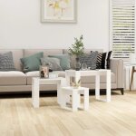 Vidaxl tables gigognes 3 pcs blanc bois dingénierie 808603 Vidaxl tables gigognes 3 pcs blanc bois dingénierie 808603