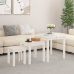 Vidaxl tables gigognes 3 pcs blanc bois de pin massif 824974