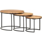 Vidaxl tables gigognes 3 pcs bois dacacia massif Vidaxl tables gigognes 3 pcs bois dacacia massif