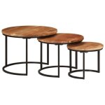 Vidaxl tables gigognes 3 pcs bois massif dacacia 353900