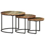 Vidaxl tables gigognes 3 pcs bois de rcupration massif